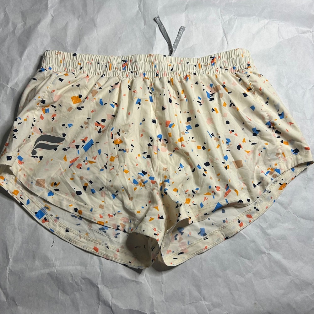 Fabletics Eco Full Speed Run 2"Shorts XL Confetti‎ Print Athletic Yoga Running